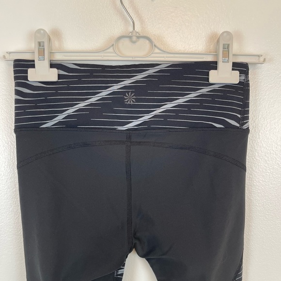 Athleta Black & Grey Stripes Leggings Size S - Picture 3 of 14
